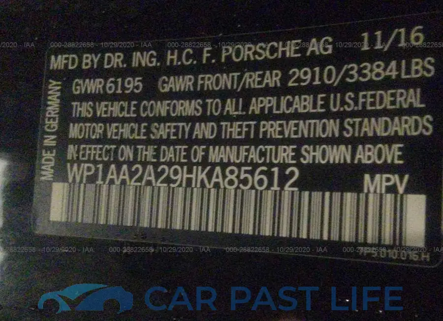 WP1AA2A29HKA85612# 9