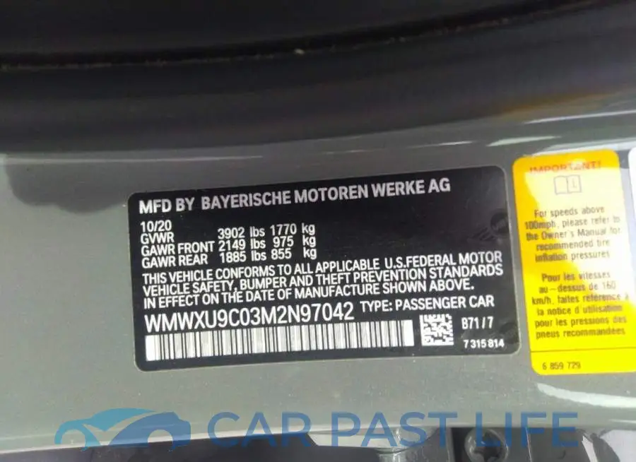 WMWXU9C03M2N97042# 9