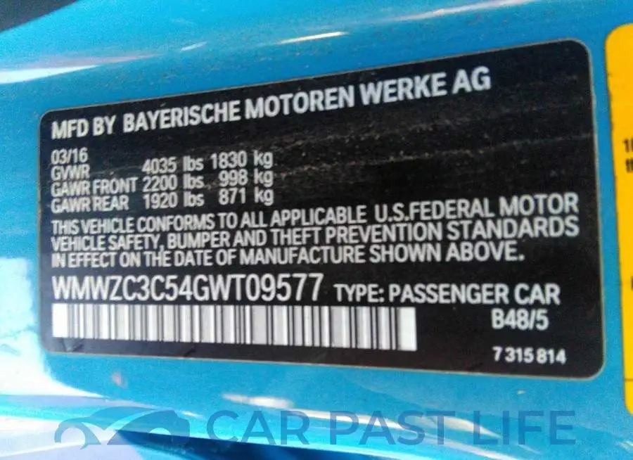 WMWZC3C54GWT09577# 9