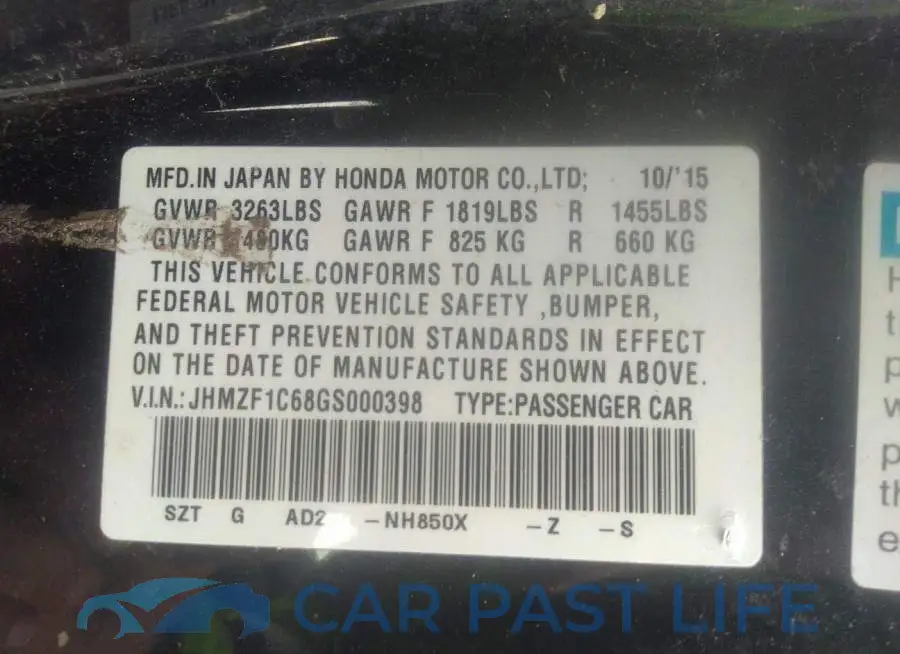 JHMZF1C68GS000398# 9