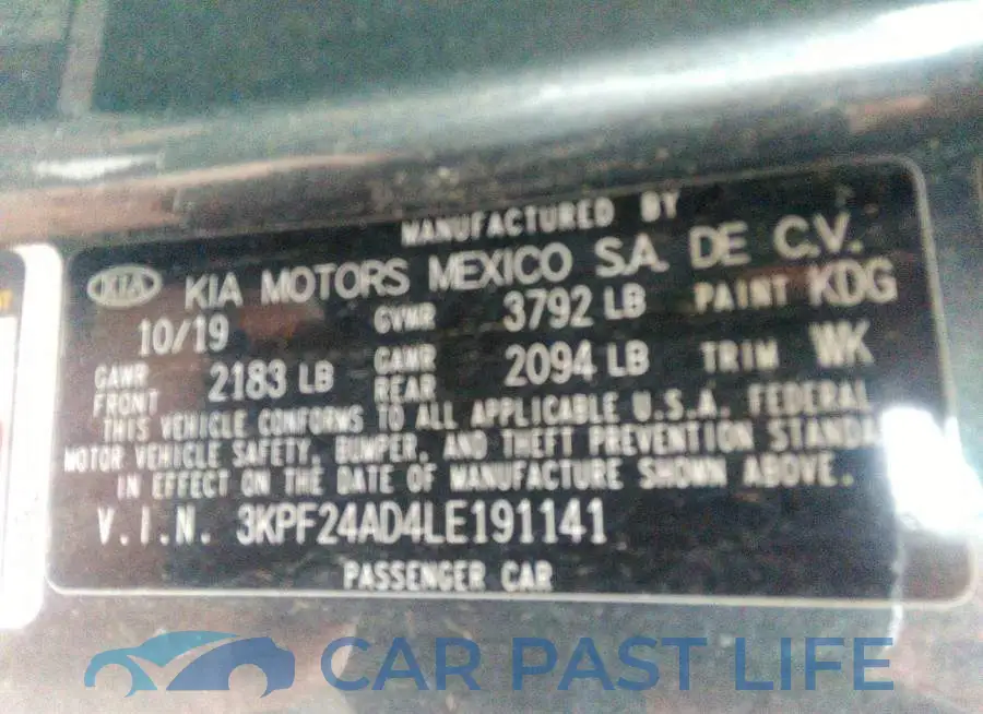 3KPF24AD4LE191141# 9