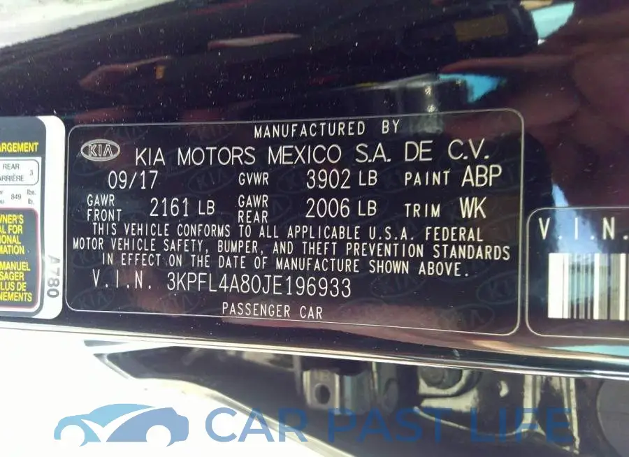 3KPFL4A80JE196933# 9