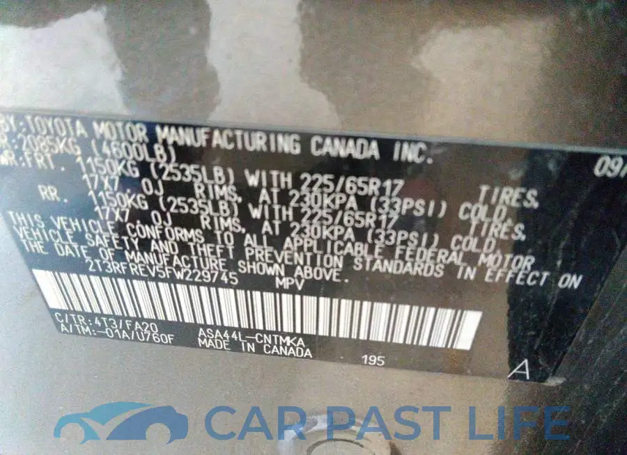 2T3RFREV5FW229745# 9