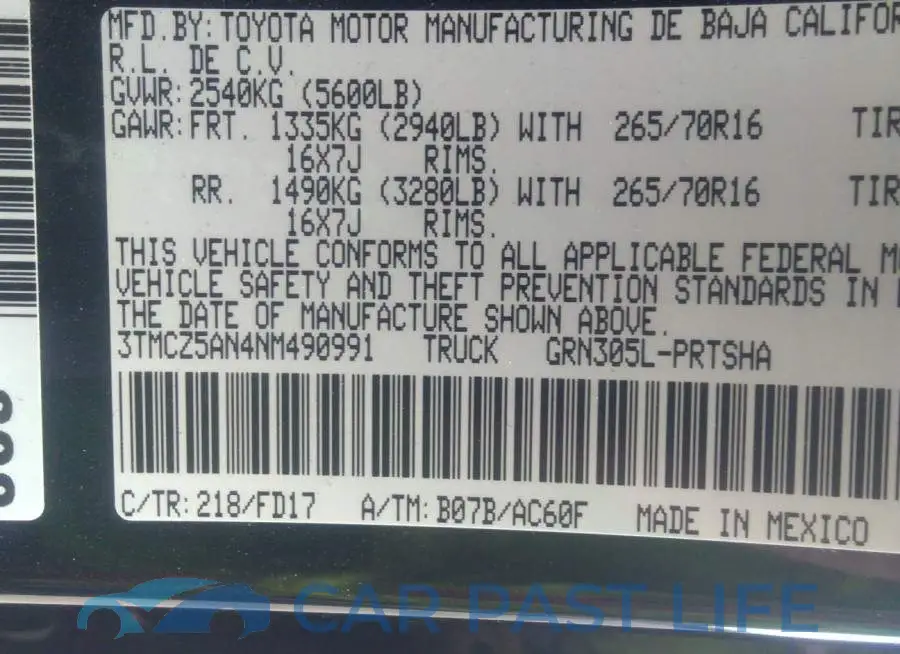 3TMCZ5AN4NM490991# 9