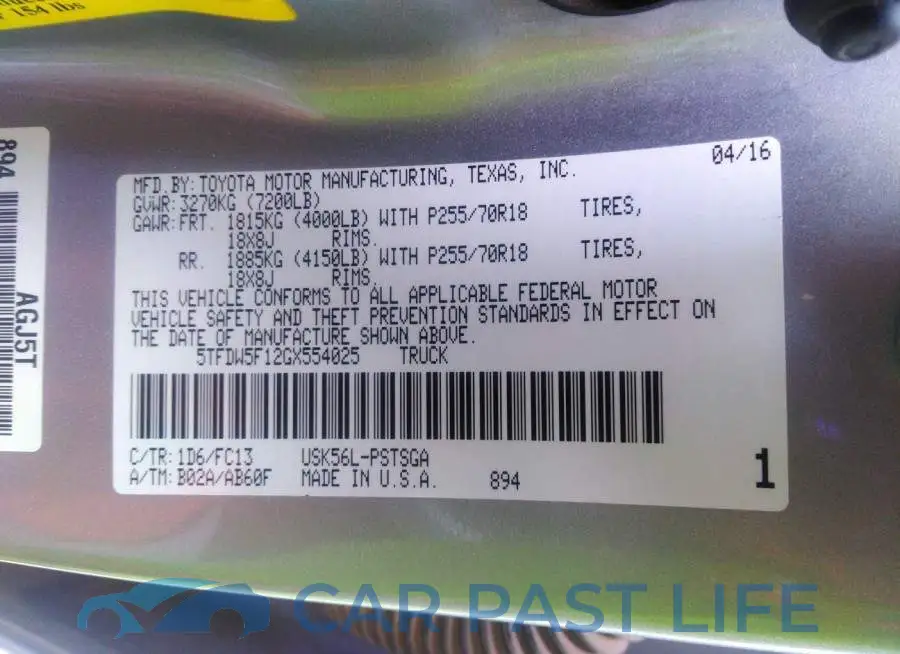 5TFDW5F12GX554025# 9