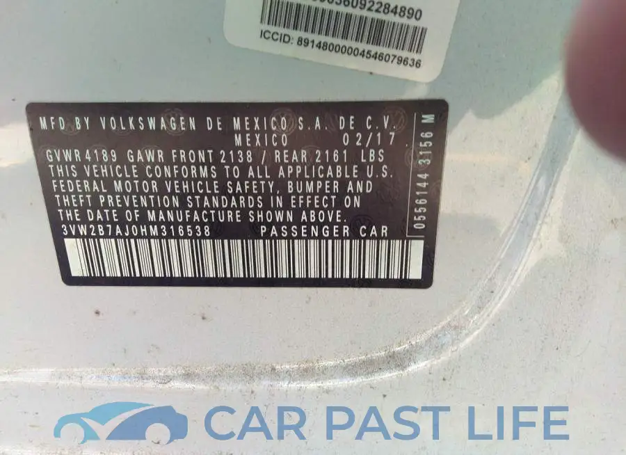 3VW2B7AJ0HM316538# 9