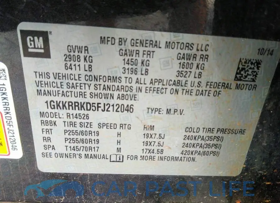 1GKKRRKD5FJ212046# 9
