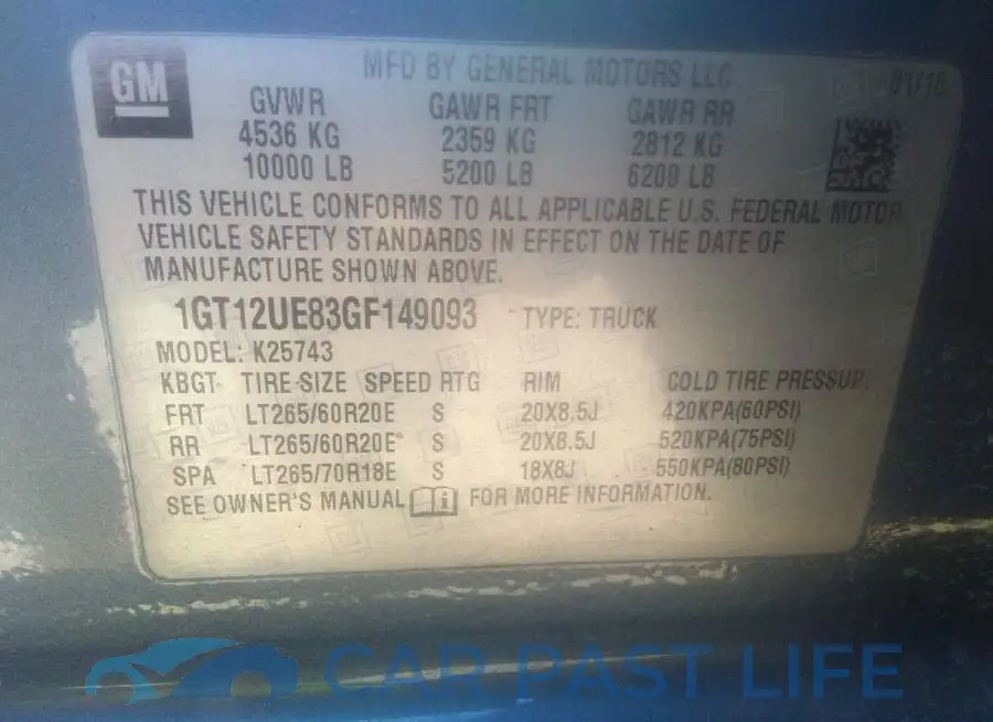 1GT12UE83GF149093# 9