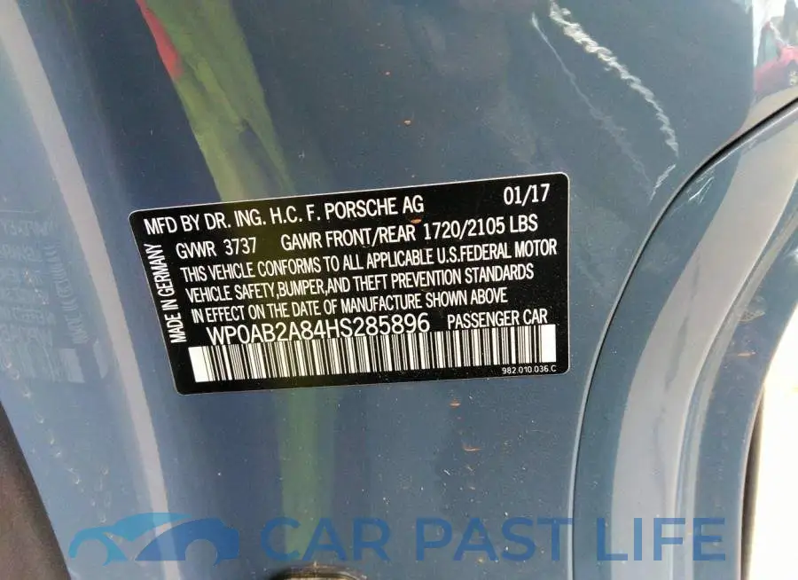 WP0AB2A84HS285896# 9