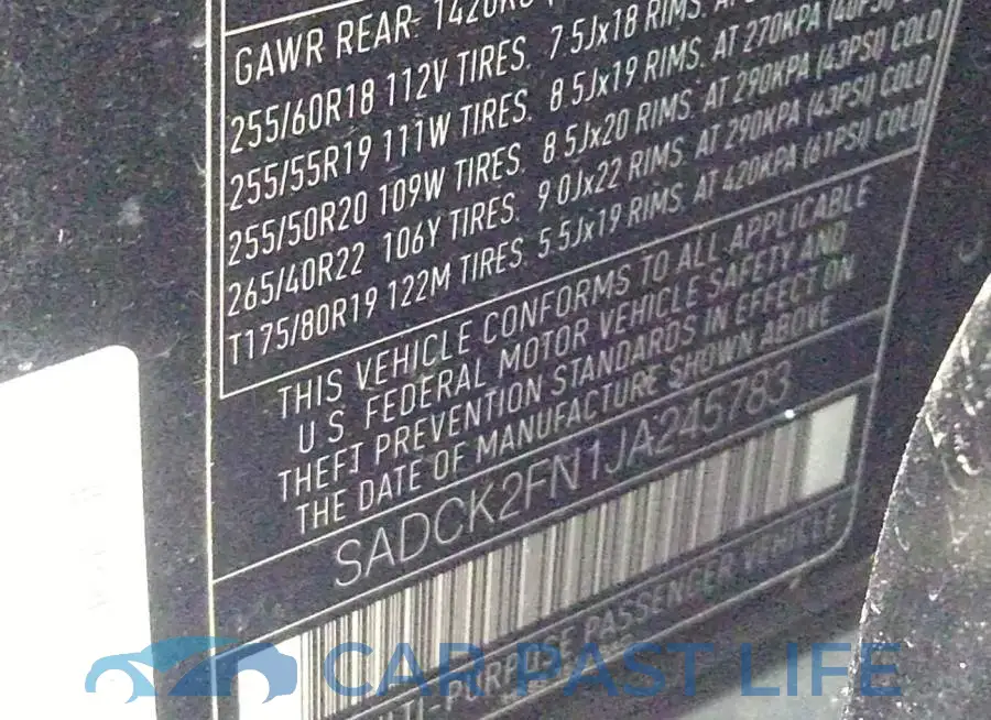 SADCK2FN1JA245783# 9