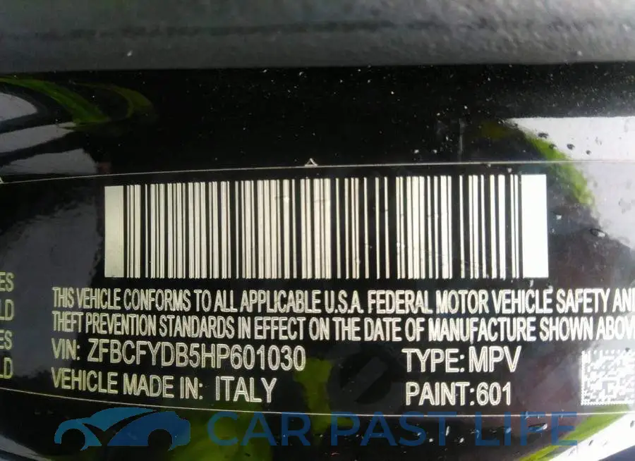 ZFBCFYDB5HP601030# 9