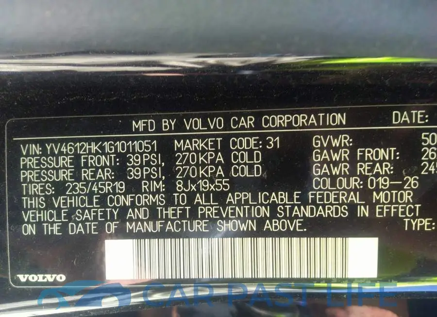YV4612HK1G1011051# 9