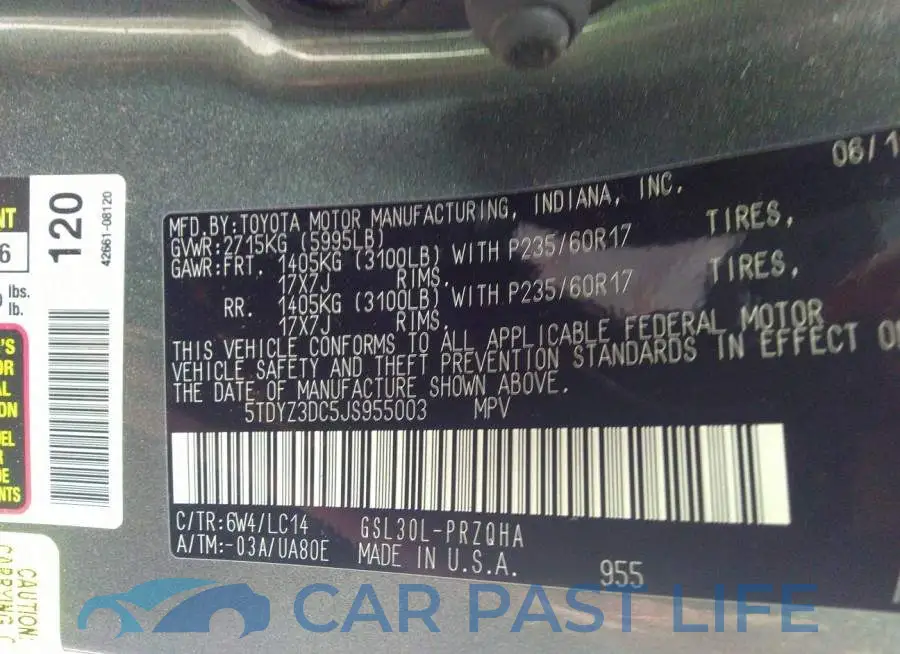 5TDYZ3DC5JS955003# 9