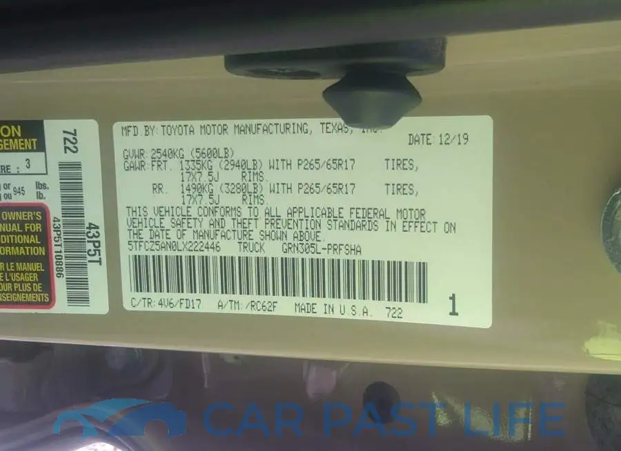 5TFCZ5AN0LX222446# 9