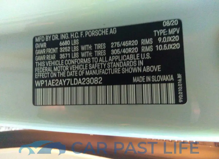 WP1AE2AY7LDA23082# 9