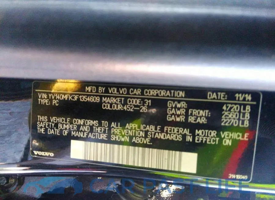 YV140MFK3F1354609# 9