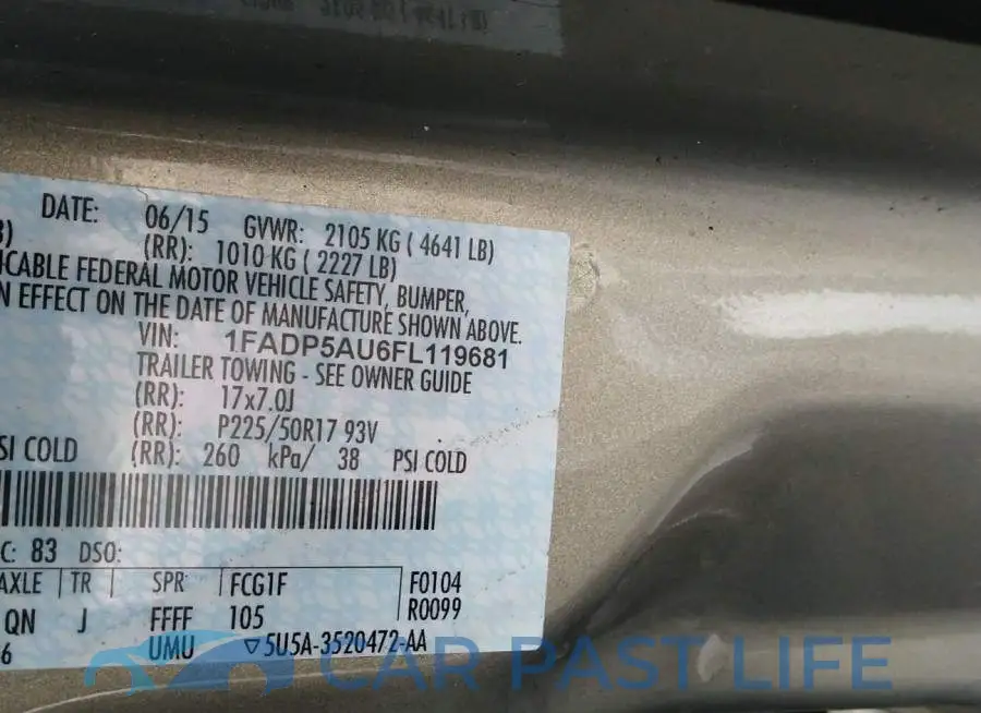 1FADP5AU6FL119681# 9