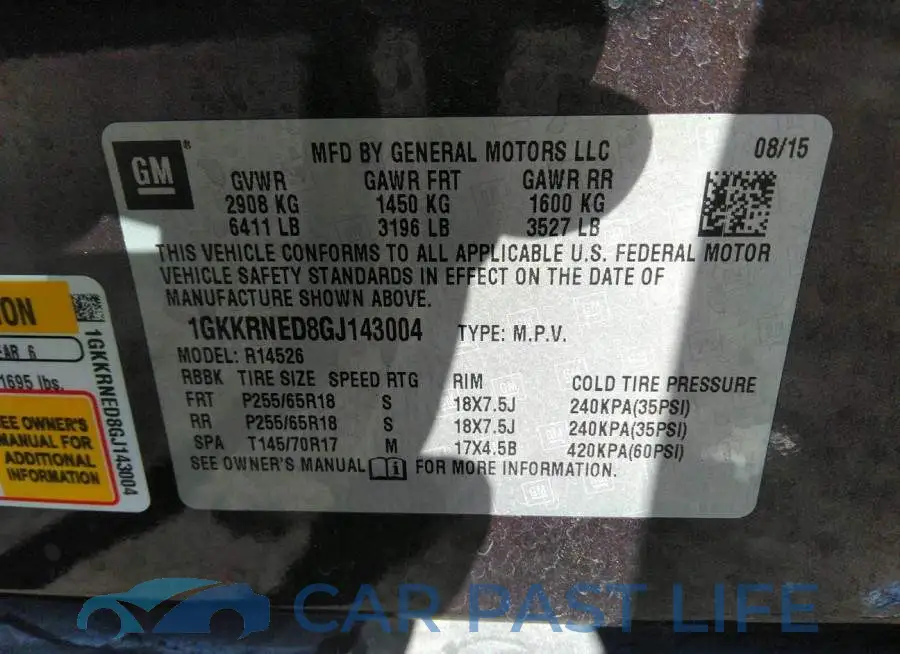 1GKKRNED8GJ143004# 9