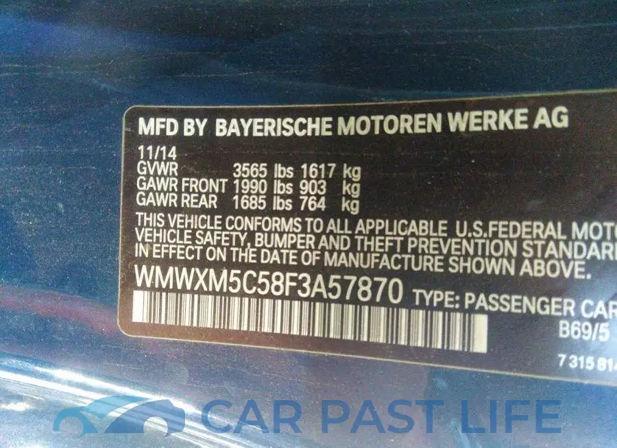 WMWXM5C58F3A57870# 9