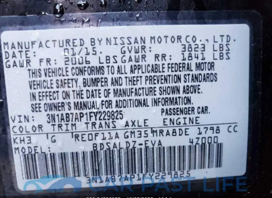 3N1AB7AP1FY229825# 9