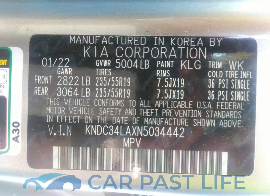 KNDC34LAXN5034442# 9