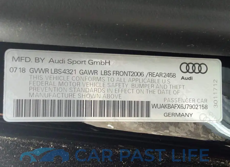 WUAKBAFX6J7902158# 9