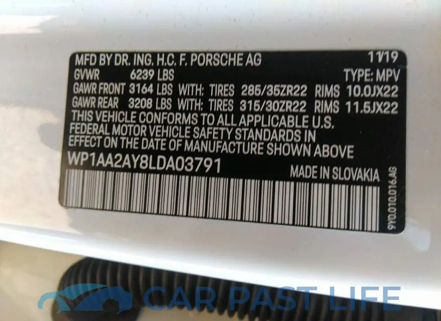 WP1AA2AY8LDA03791# 9