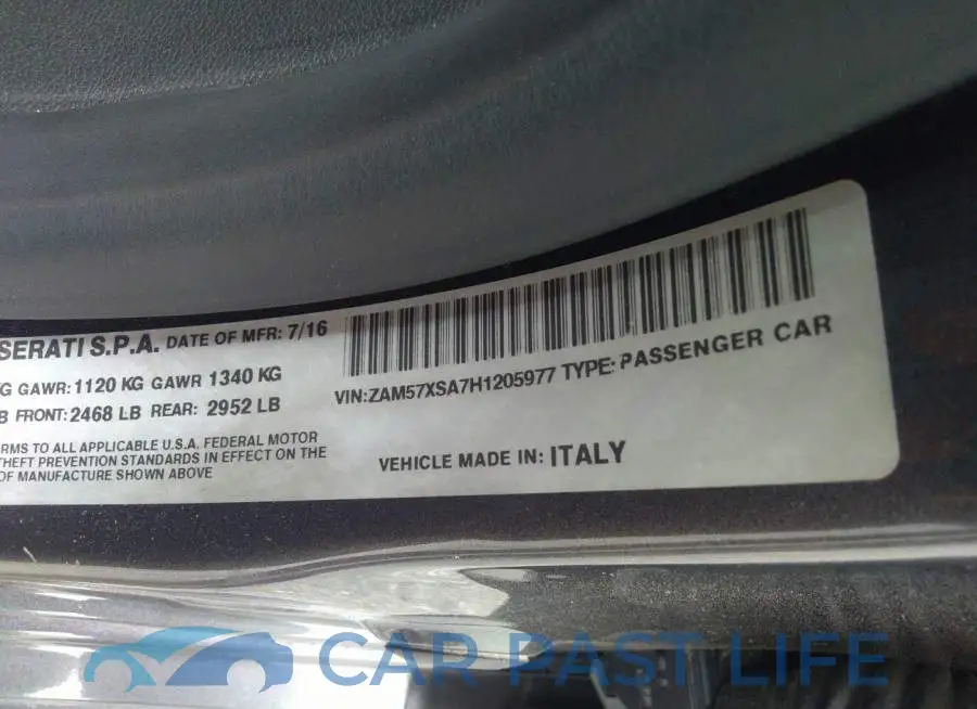 ZAM57XSA7H1205977# 9