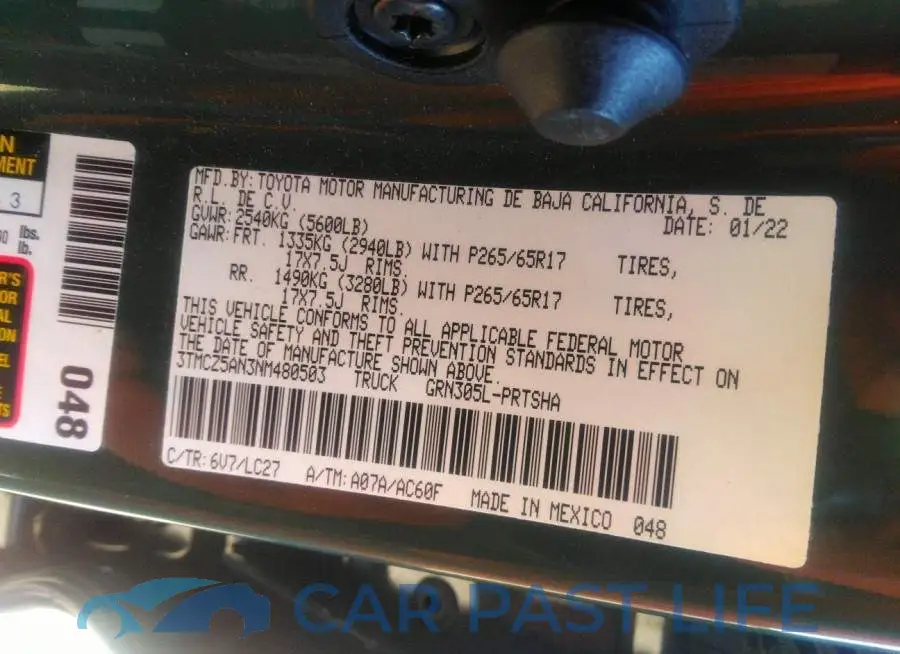 3TMCZ5AN3NM480503# 9