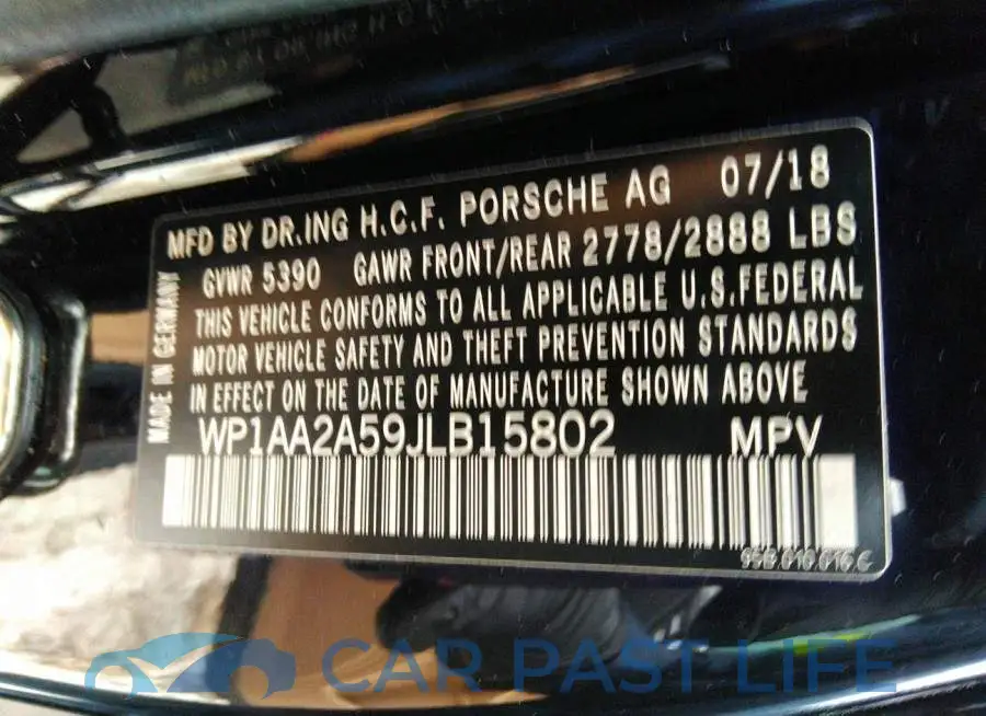 WP1AA2A59JLB15802# 9
