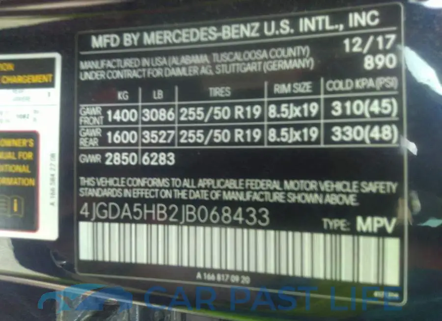 4JGDA5HB2JB068433# 9