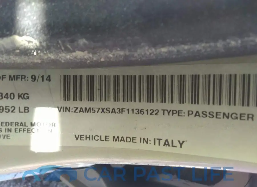 ZAM57XSA3F1136122# 9