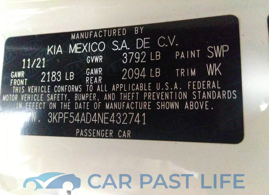 3KPF54AD4NE432741# 9