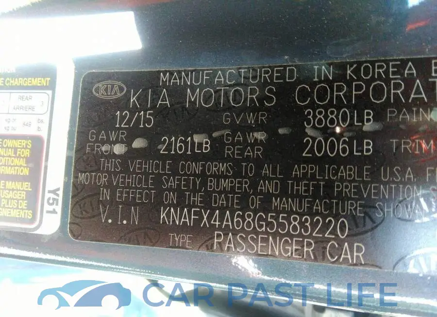 KNAFX4A68G5583220# 9