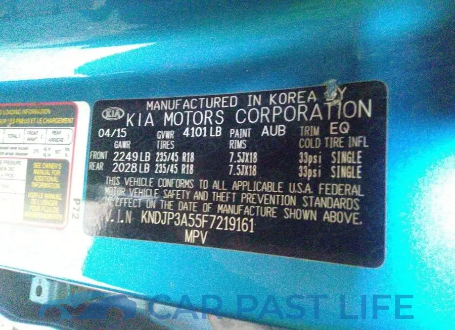 KNDJP3A55F7219161# 9