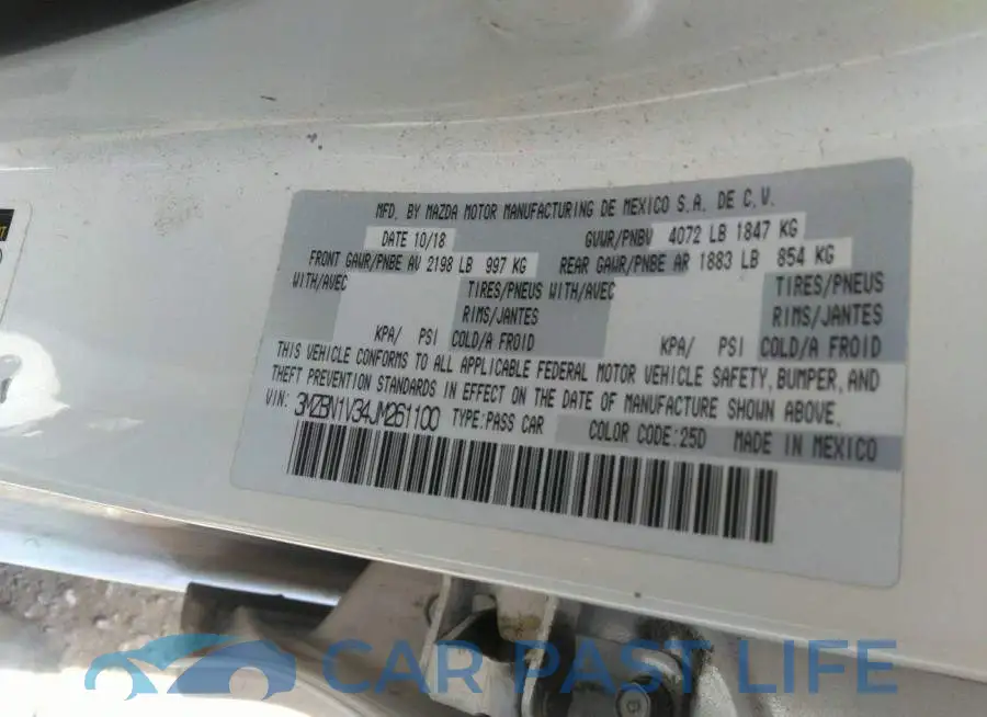 3MZBN1V34JM261100# 9