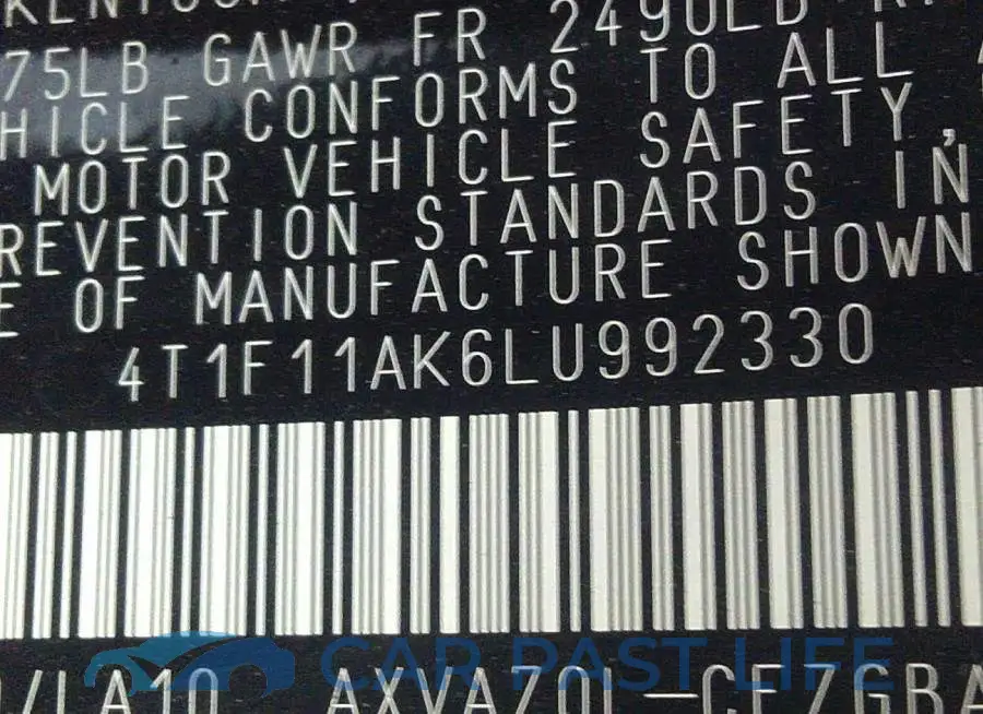 4T1F11AK6LU992330# 9