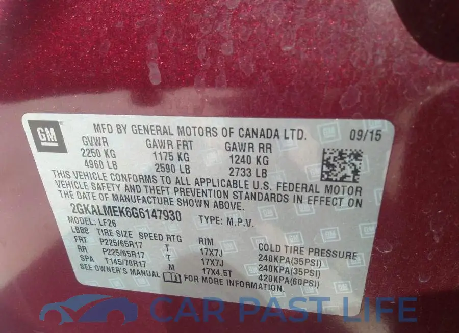 2GKALMEK6G6147930# 9