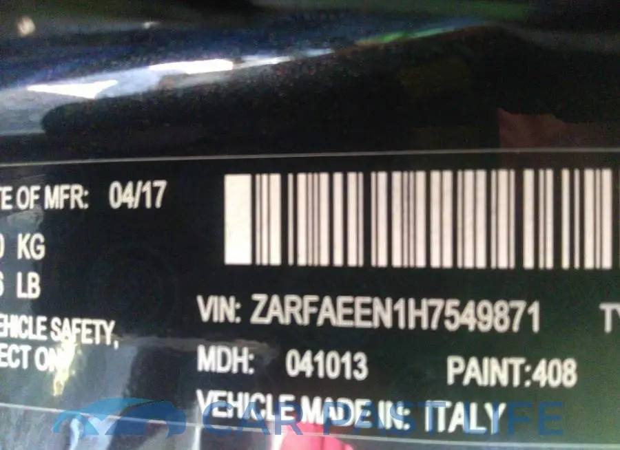 ZARFAEEN1H7549871# 9