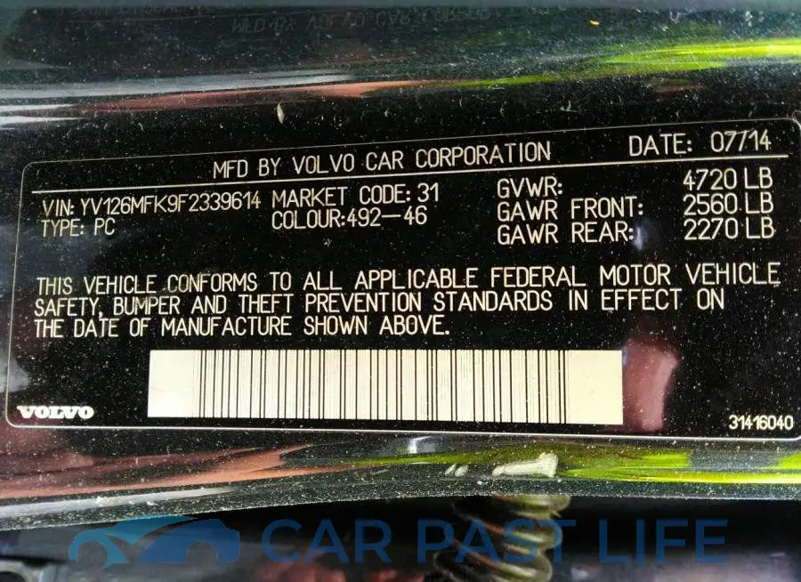 YV126MFK9F2339614# 9