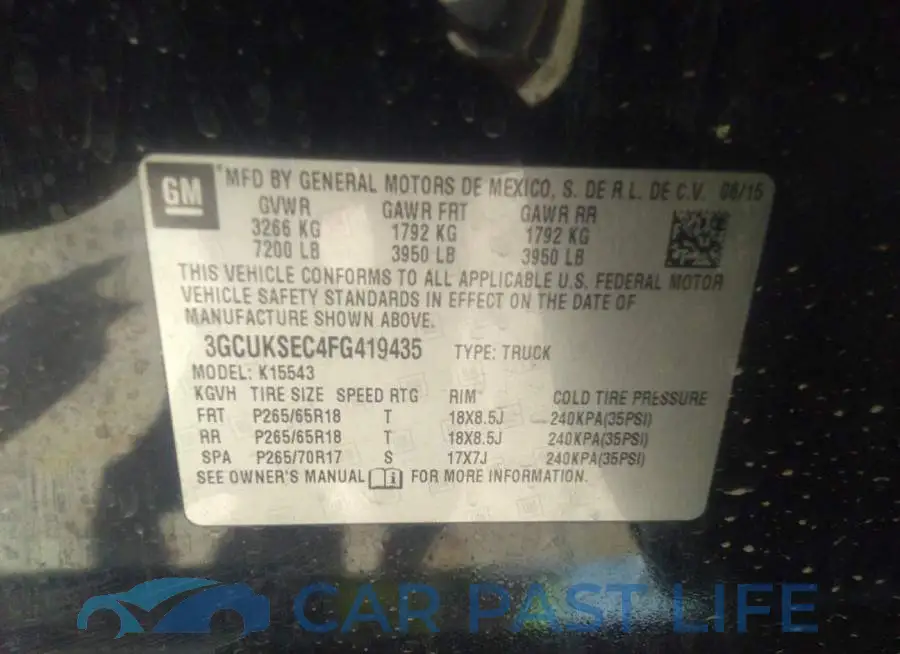 3GCUKSEC4FG419435# 9