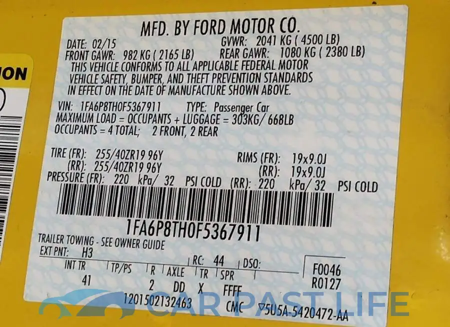 1FA6P8TH0F5367911# 9