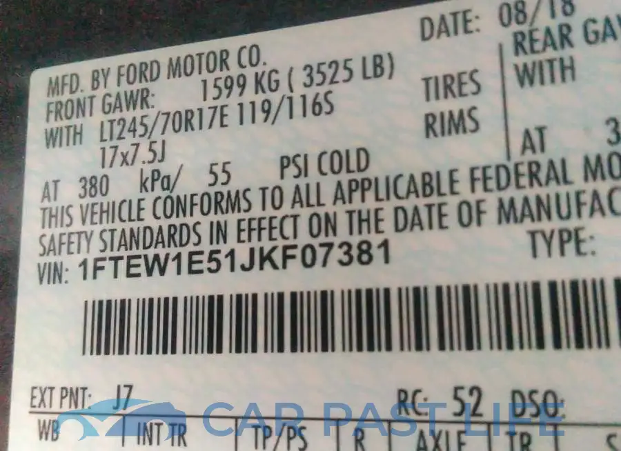 1FTEW1E51JKF07381# 9