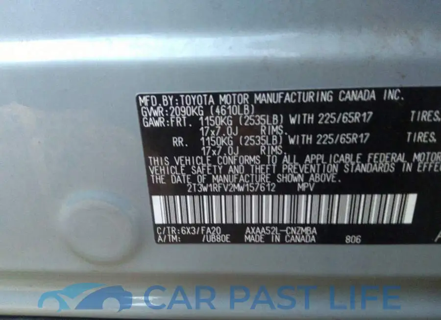 2T3W1RFV2MW157612# 9
