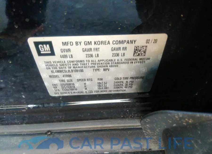 KL4MMCSL8LB109100# 9