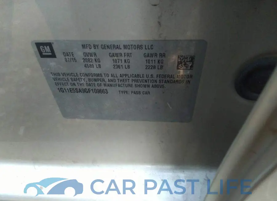 1G11E5SA9GF109663# 9