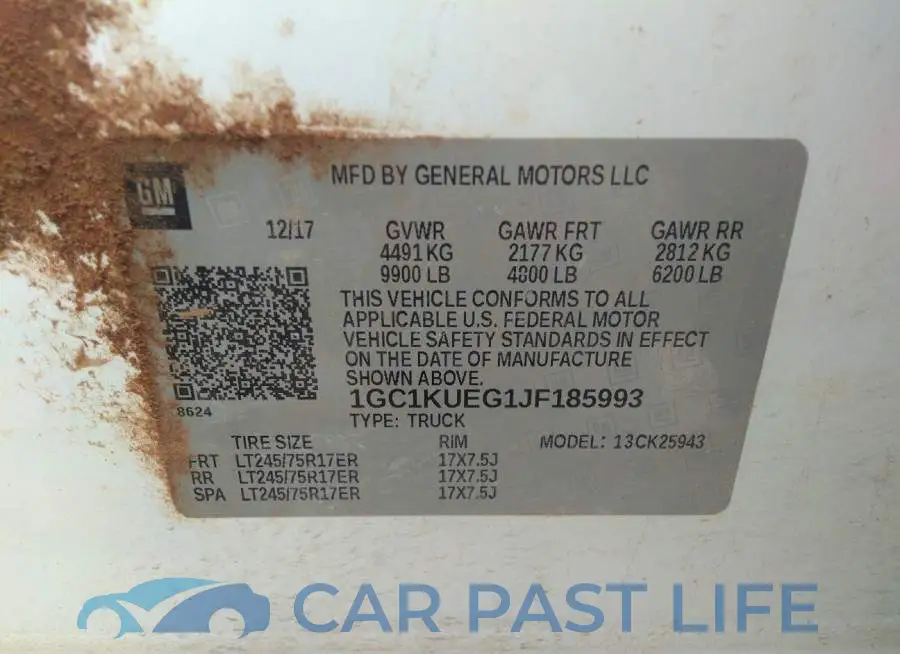 1GC1KUEG1JF185993# 9