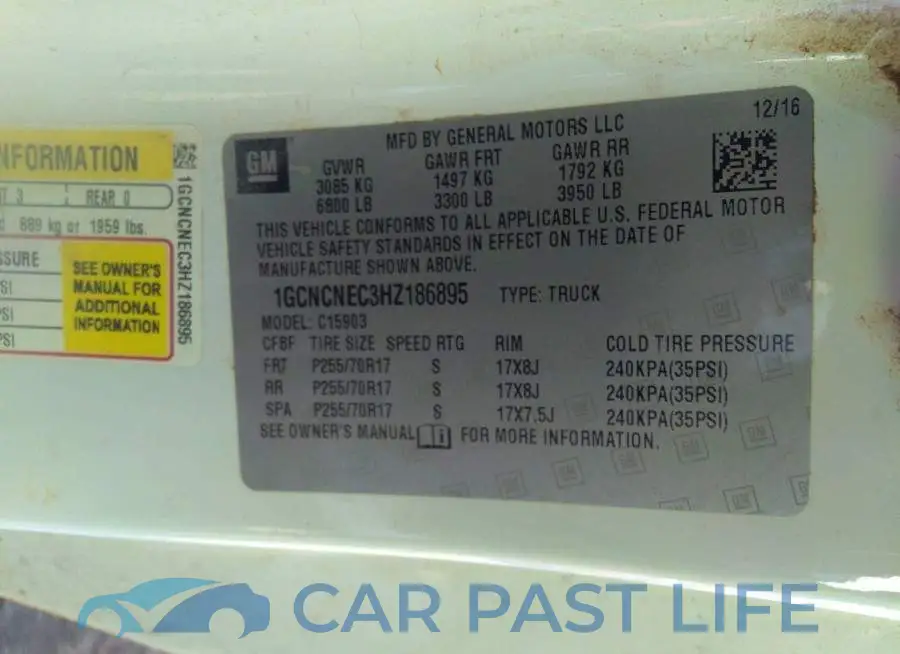 1GCNCNEC3HZ186895# 9