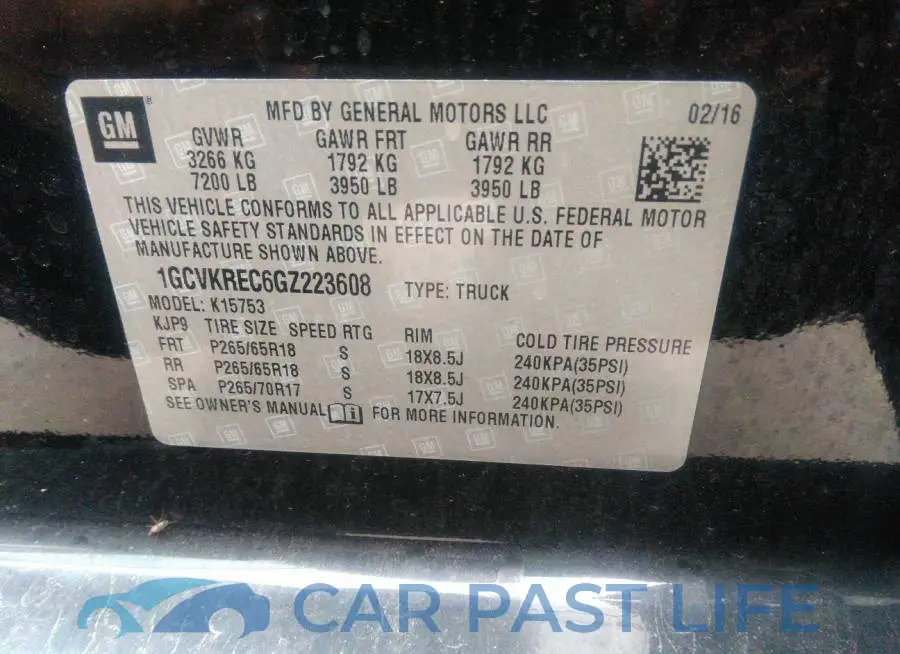 1GCVKREC6GZ223608# 9