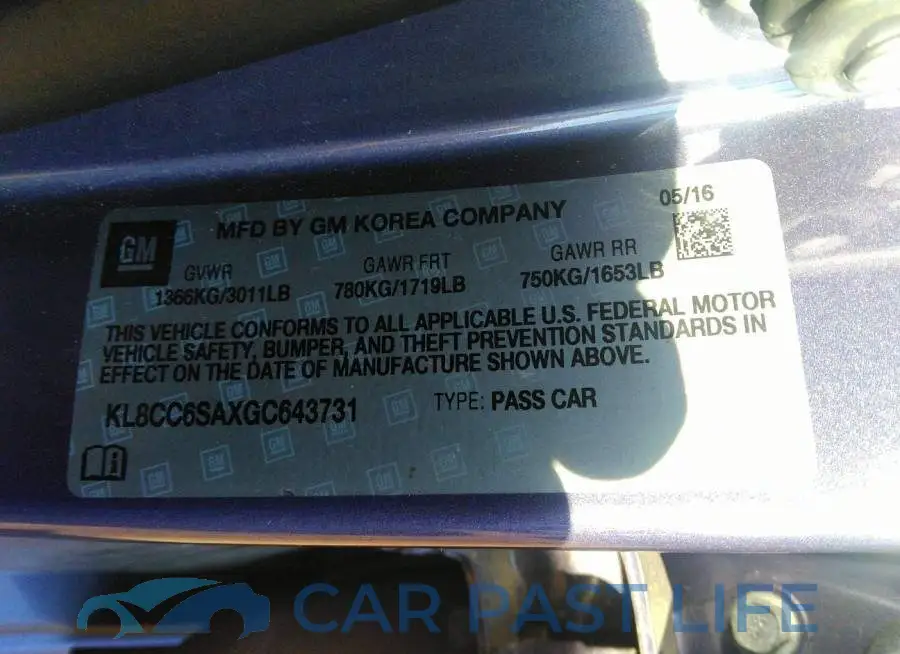 KL8CC6SAXGC643731# 9